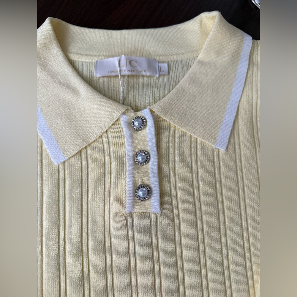 Yellow Ralph Lauren Inspired Rib Knit Sweater - Picture 4 of 11